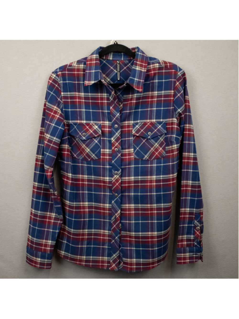 Kuhl Alina blue plaid flannel long sleeve shirt-M